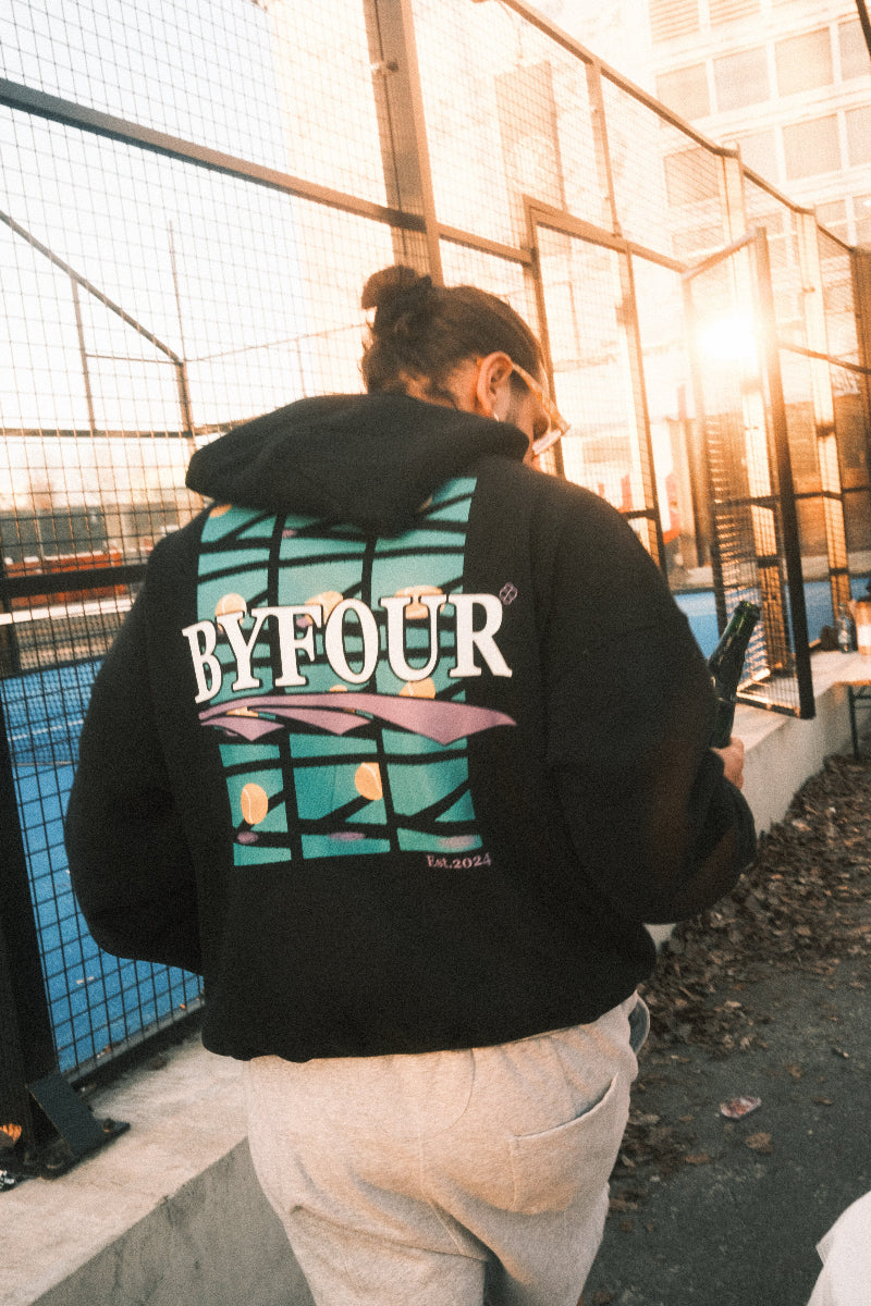 Padel player - BYFOUR Hoodie - vibora black - Padel clothing 